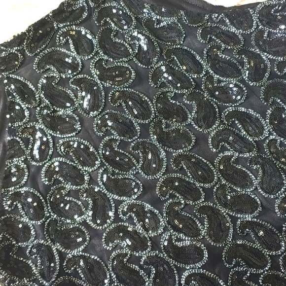 🥂Vintage 12/14, Flapper Sequin Fringe Dress - Picture 5 of 7